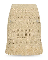 Beaded Fringe Hem Knit Skirt