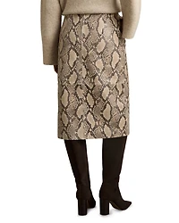 Missa Snake Leather Pencil Skirt