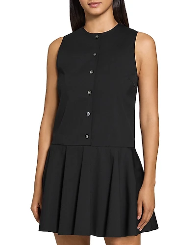 Theory Sleeveless Linen Blend Mini Dress