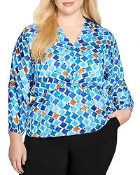 Nic+Zoe Plus Sea Glass Sofia Top