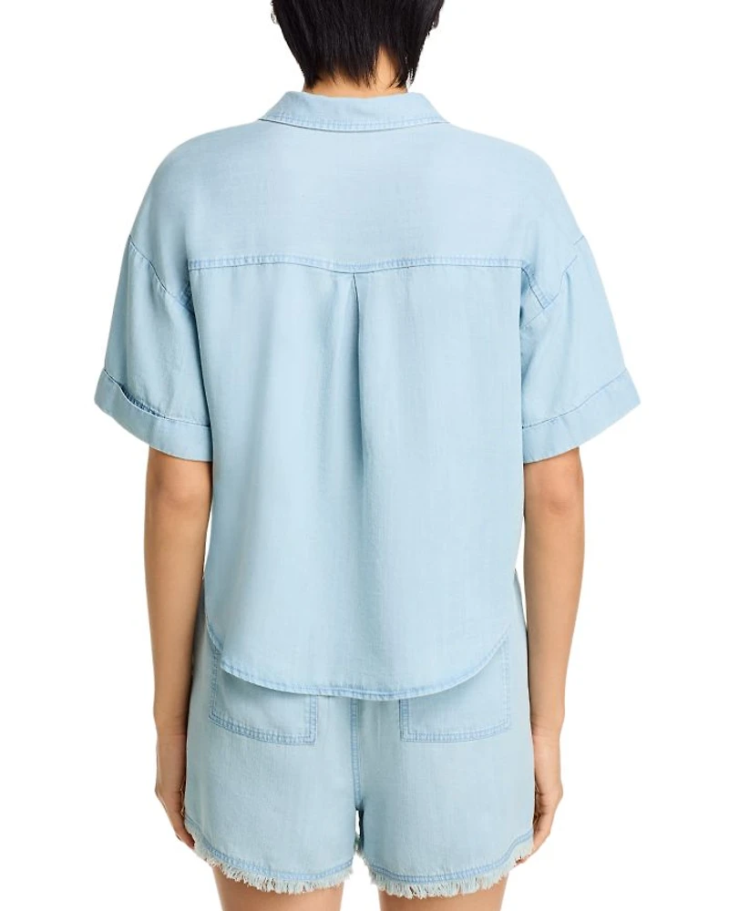 Chambray Button Front Top