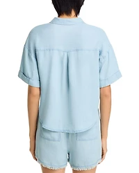 Chambray Button Front Top