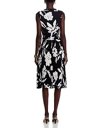 Split Neck Floral Print Dress