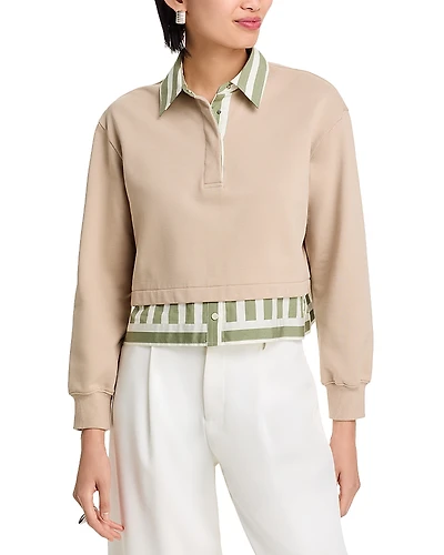 3.1 Phillip Lim Cropped Layered Look Sweatshirt