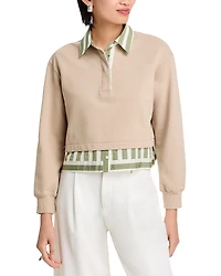 3.1 Phillip Lim Cropped Layered Look Sweatshirt