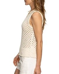 Open Stitch Shell Palm Sweater