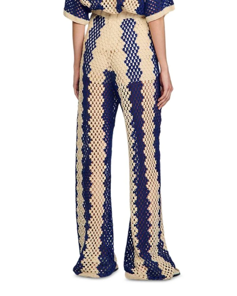 Two Tone Open Weave Pants