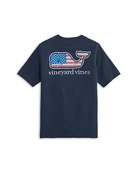 Boys' Cotton Flag Whale Logo Graphic Pocket Tee