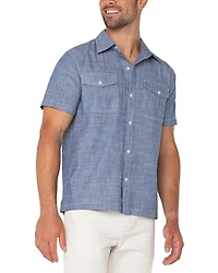 Liverpool Los Angeles Short Sleeve Button Up Chambray Shirt