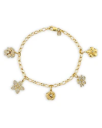 Sydney Evan 14K Yellow Gold Diamond Flower Charm Bracelet