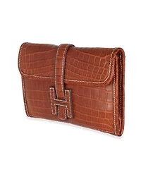 Fauve Crocodile Niloticus Lisse Jige Clutch Exotic Handbag