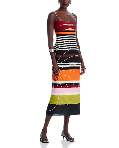 Cala de la Cruz Paloma Embroidered Linen Dress