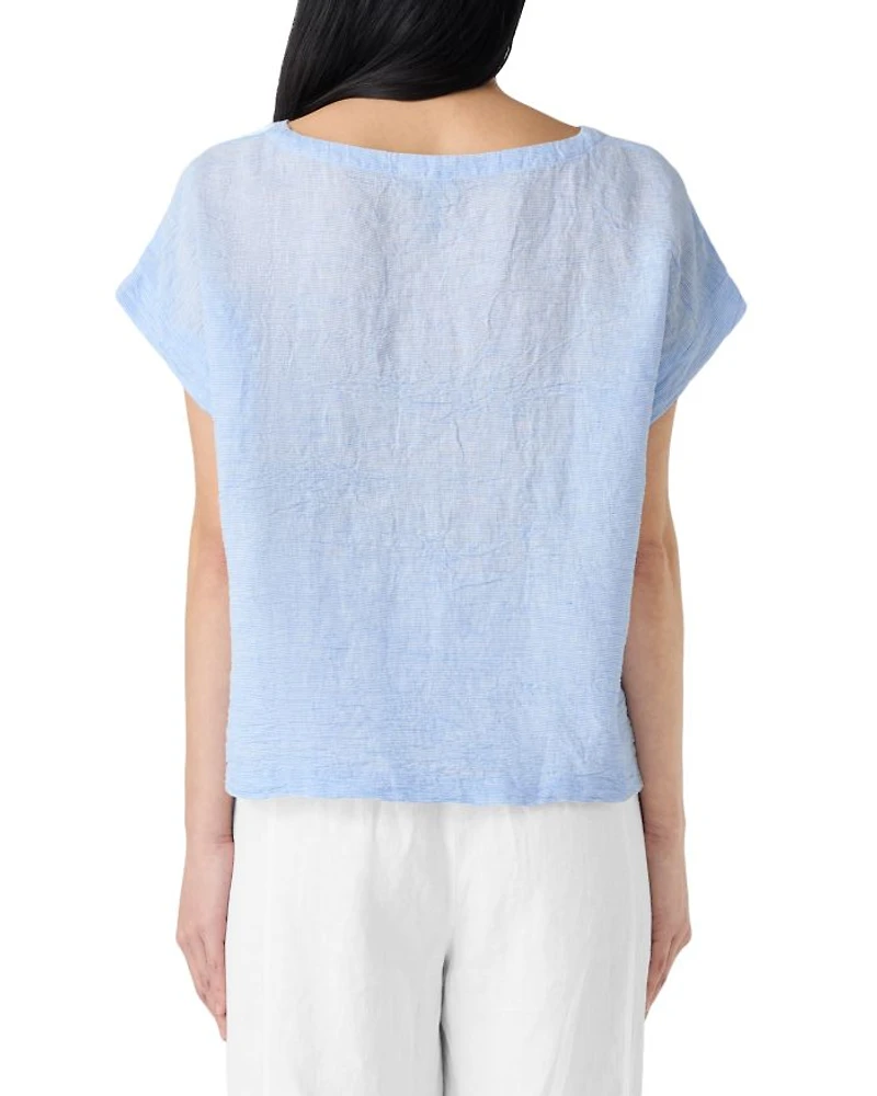 Ballet Neck Linen Top