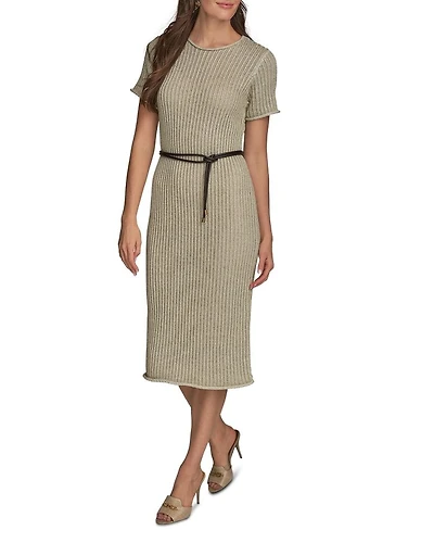 Cord Belt Sweater Dress