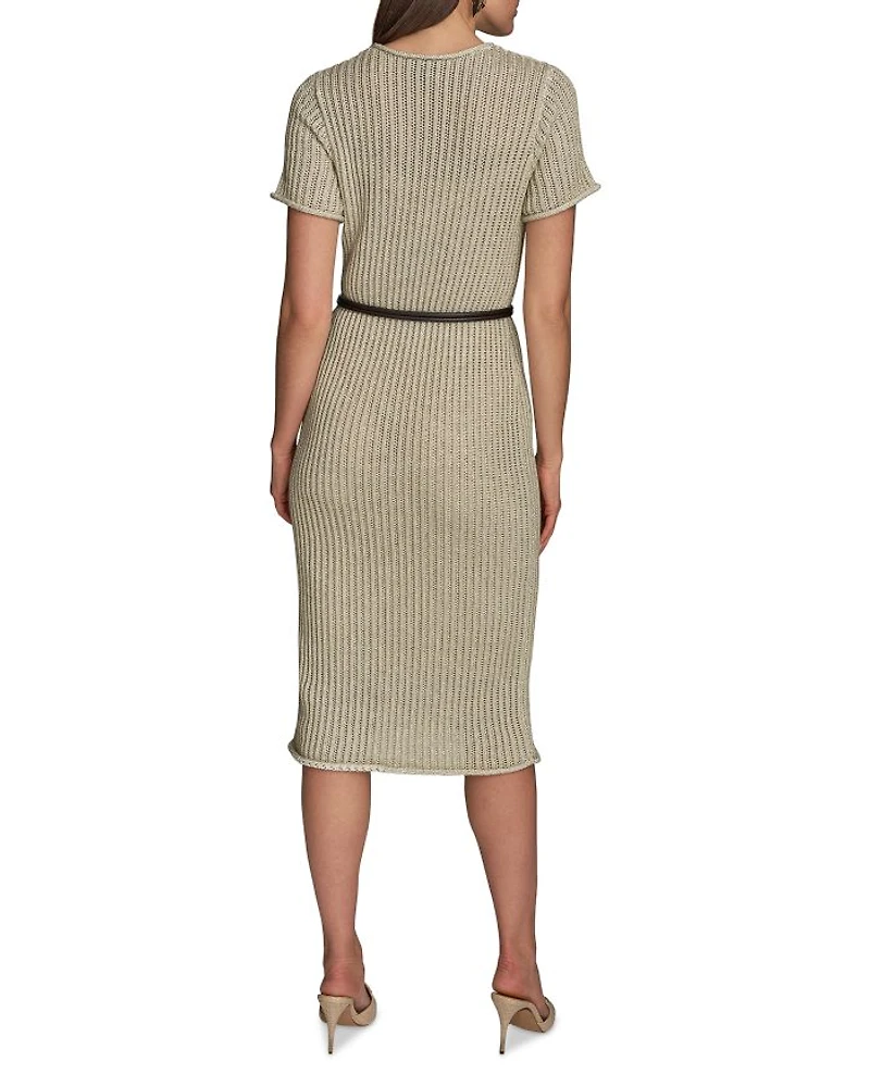 Cord Belt Sweater Dress