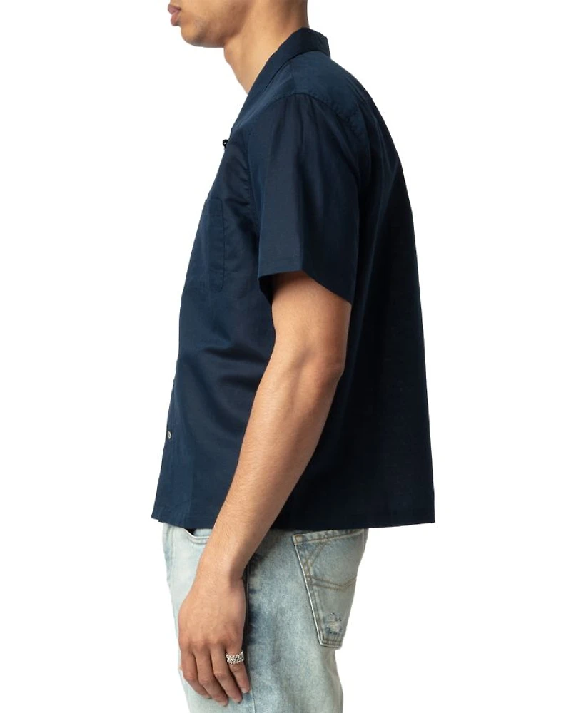 Regular Fit Linen Camp Shirt