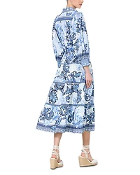Geneva Printed Tiered Blouson Sleeve Dress