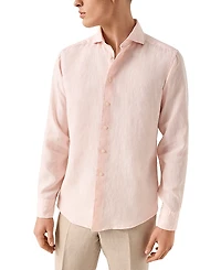 Eton Slim Fit Solid Linen Shirt