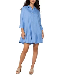 Ruffle Hem Shirt Dress