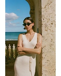 Terry Spun V Neck Midi Dress