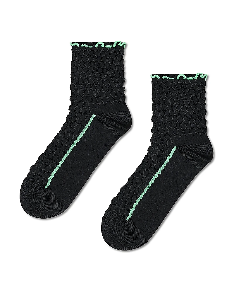 Happy Socks Structure Slinky Quarter Crew Socks
