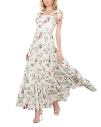 Monnie Shoulder Tie Maxi Dress