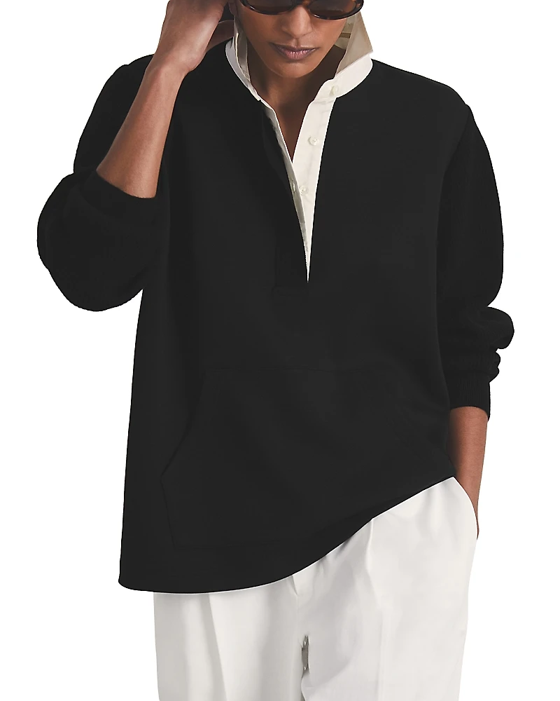 Reiss Les 100 Ciels Noa Open Collar Polo