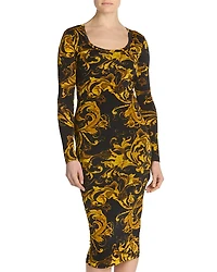 Versace Jeans Couture Organzino Pr Barocco Dress