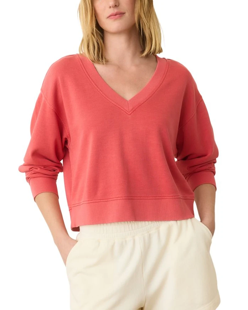 Lightweight Terry V Neck Sweatshirt