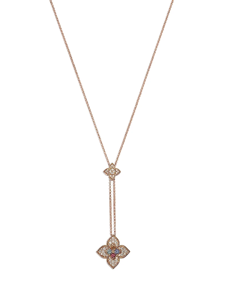 Roberto Coin 18K Rose Gold Venetian Princess Carnival Multi Gemstone & Diamond Lariat Necklace, 16-17