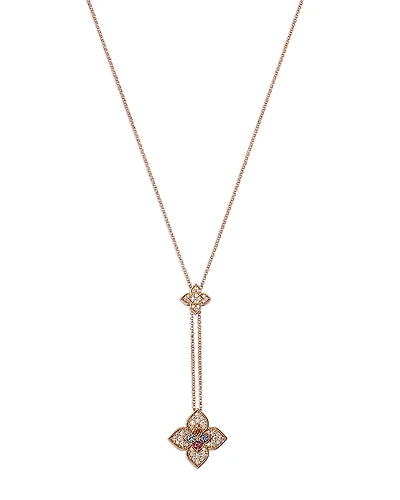 Roberto Coin 18K Rose Gold Venetian Princess Carnival Multi Gemstone & Diamond Lariat Necklace, 16-17