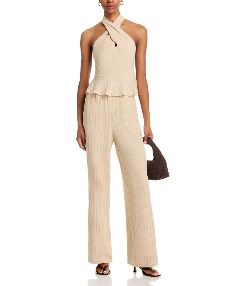 Kosta Peplum Halter Top