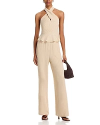 Kosta Peplum Halter Top