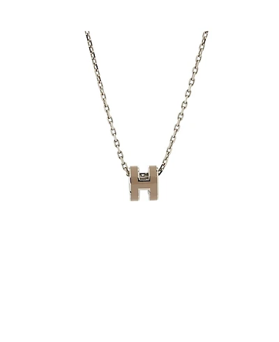 Pre-Owned HERMES Pop H Pendant Chain Necklace Metal and Enamel