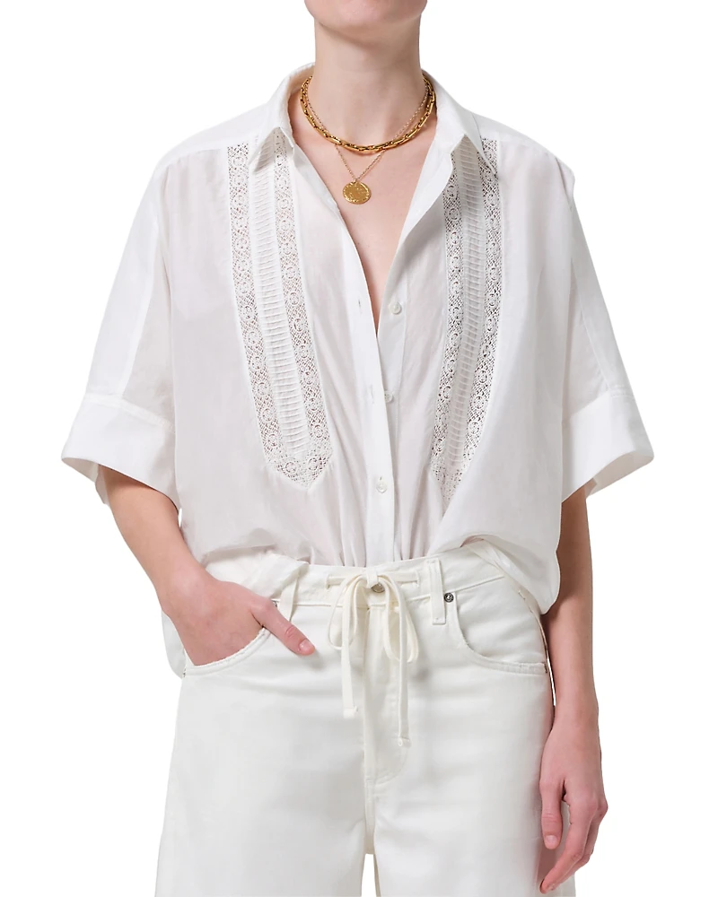 Citizens of Humanity Claire Lace Trim Shirt