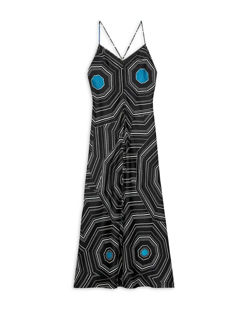 Patterned Silk Maxi Dress