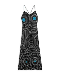 Patterned Silk Maxi Dress