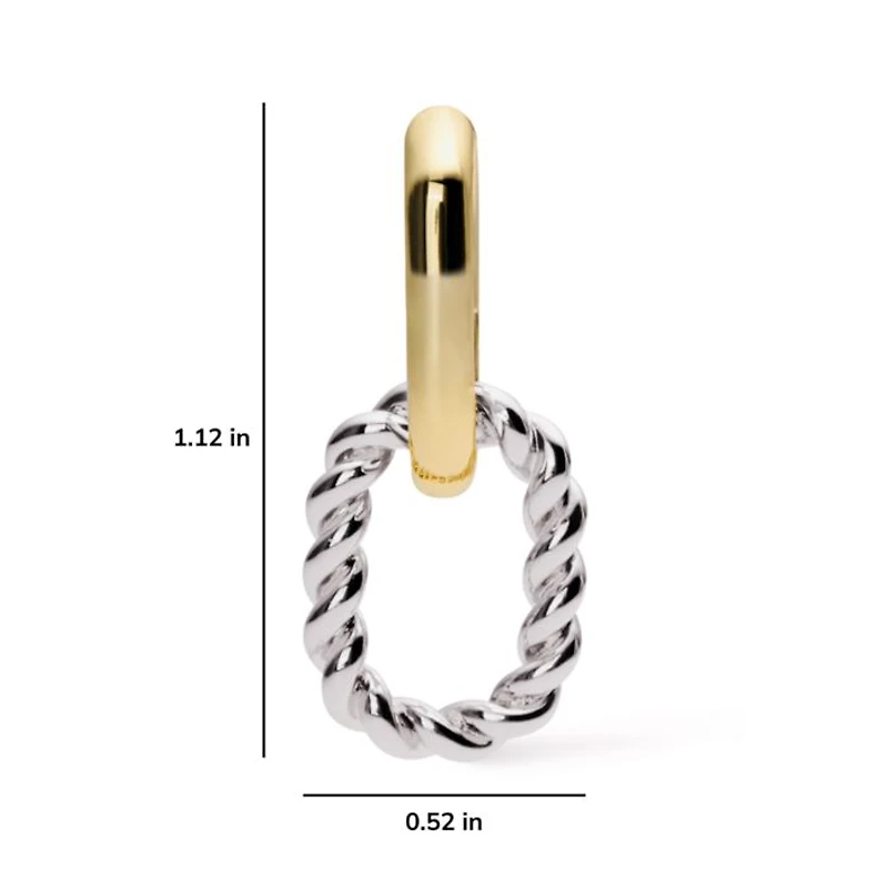 Double Ash Double Two Tone Hoop Earrings