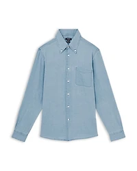 Minoa Chambray Piqué Jersey Button Down Shirt