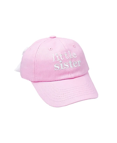Bits & Bows Girls' Little Sister Bow Baseball Hat - Baby, Little Kid