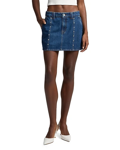 7 For All Mankind Milly Studded Denim Skirt