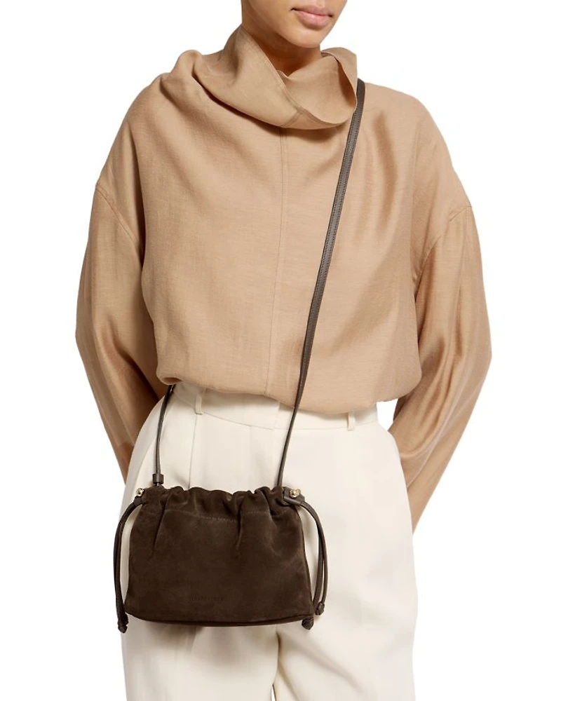 Charlotte Drawstring Suede Crossbody Bag