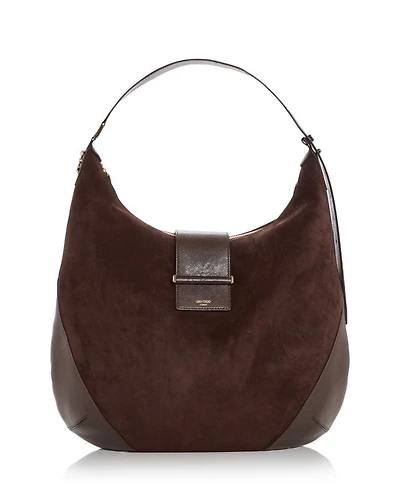 Bar Hobo Suede & Leather Shoulder Bag