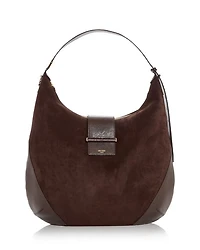 Bar Hobo Suede & Leather Shoulder Bag