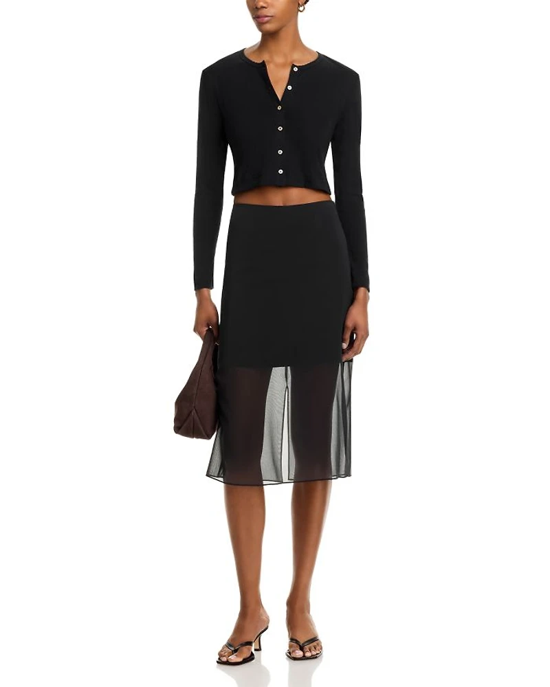 Pointelle Crop Cardigan