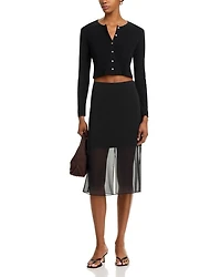 Pointelle Crop Cardigan