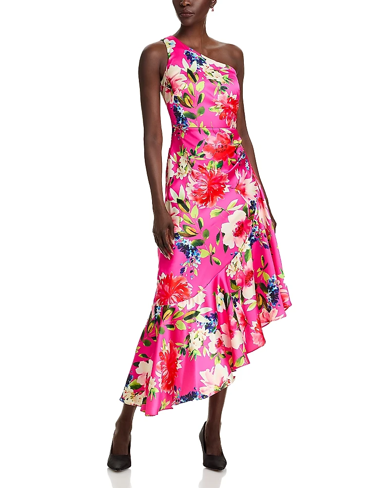 Eliza J Printed One Shoulder Dress