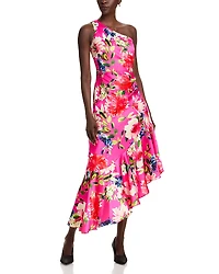 Eliza J Printed One Shoulder Dress