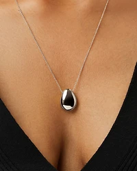 Pebble Silver Pendant Necklace