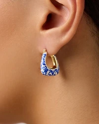 Statement Earrings - Dakota Marble Blue